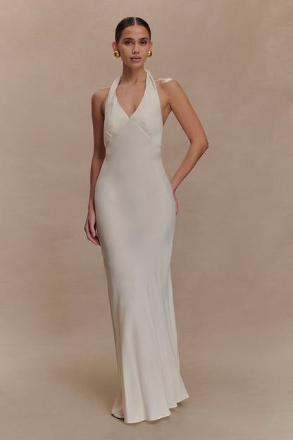 Robe Maxi Halter Louisiana - Ivoire