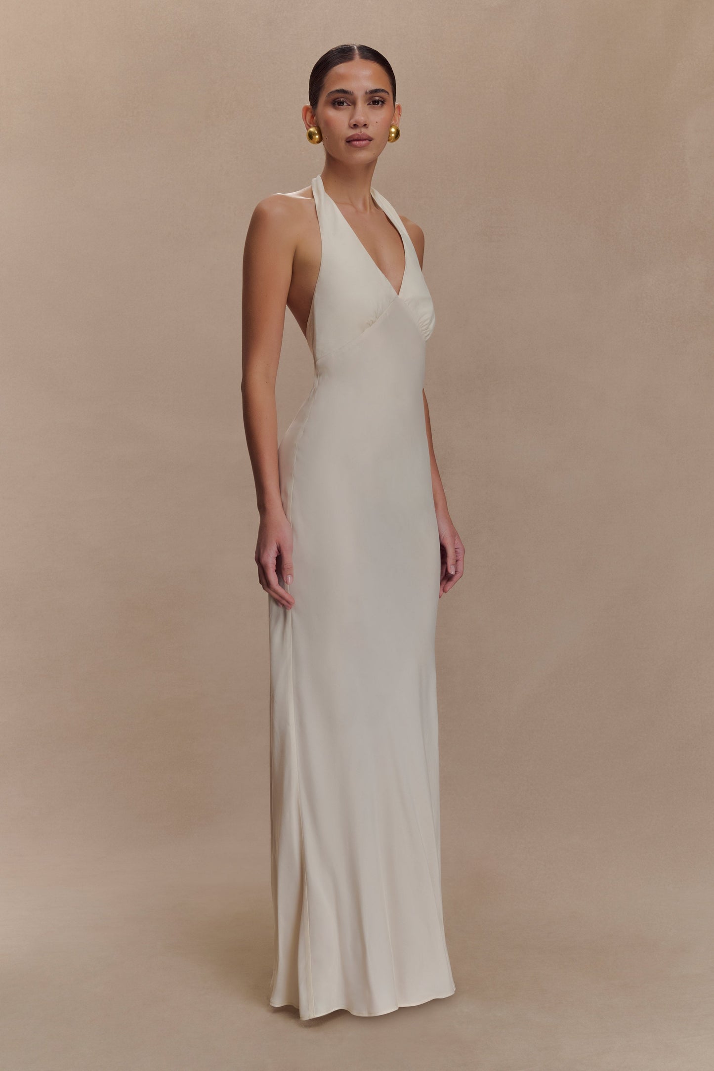 Robe Maxi Halter Louisiana - Ivoire