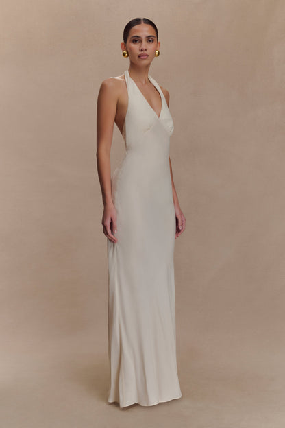 Robe Maxi Halter Louisiana - Ivoire