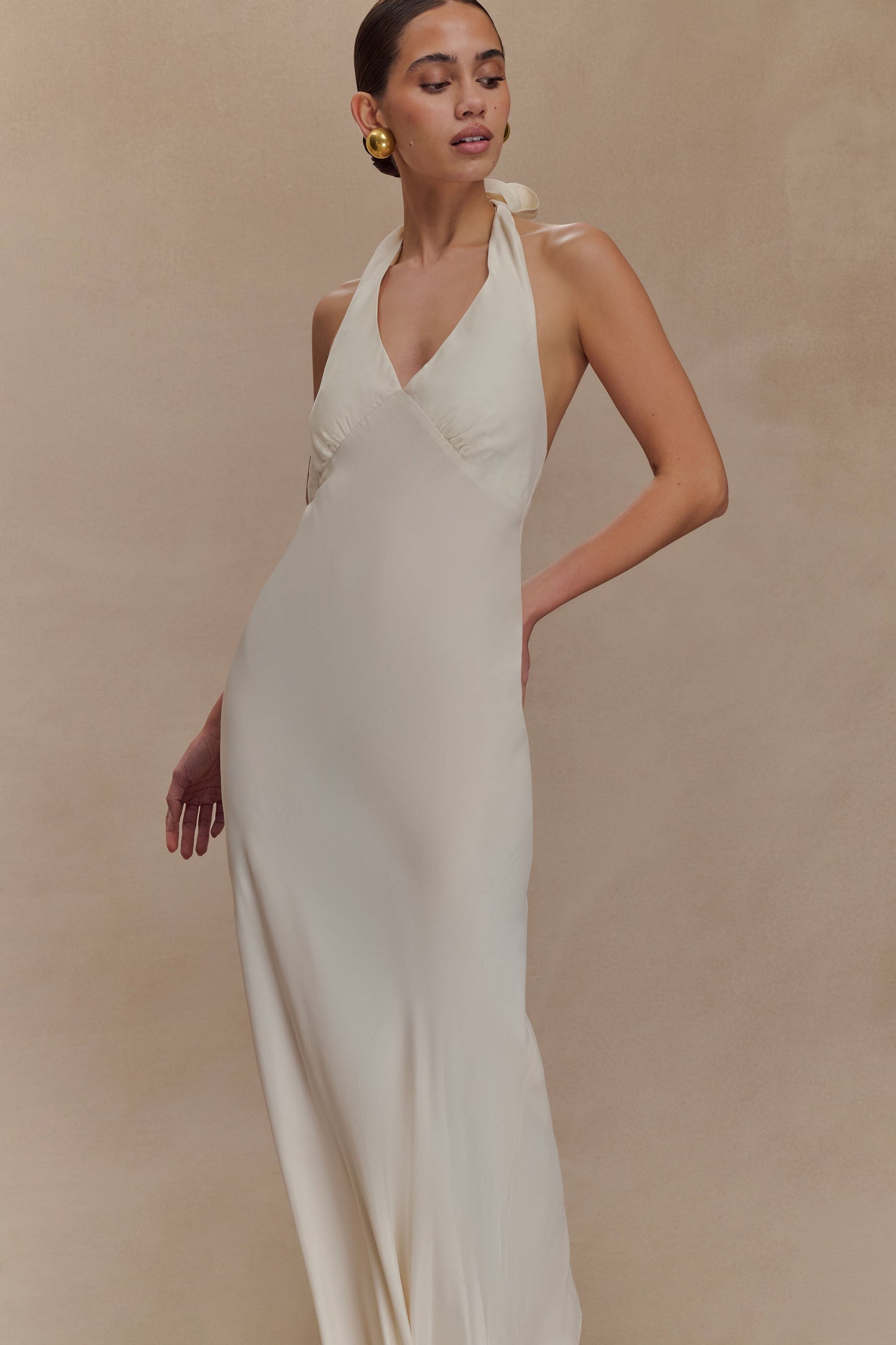 Robe Maxi Halter Louisiana - Ivoire