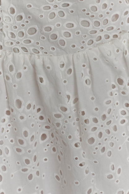 Mini-robe Carlina brodée - Blanche