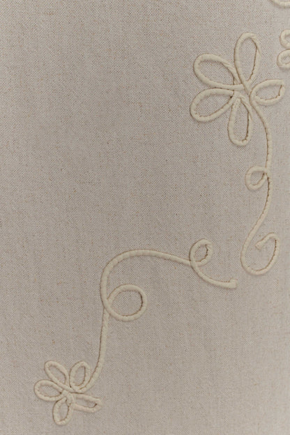 Jupe Maxi en Lin Brodé Casey - Naturel