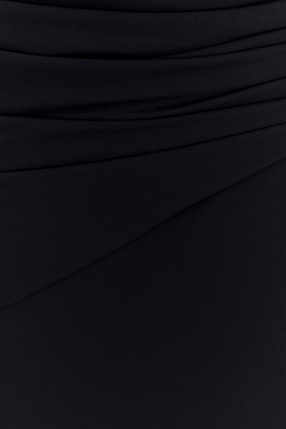 Robe Maxi Giulia en Chiffon à Drapé - Noir