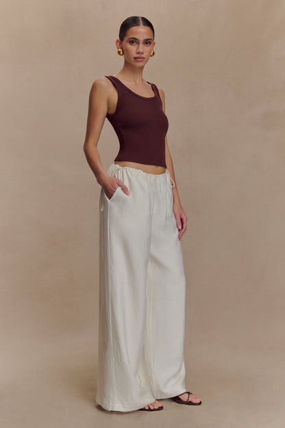 Pantalon droit à cordon de serrage Callum - Blanc