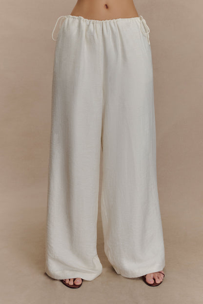 Pantalon droit à cordon de serrage Callum - Blanc