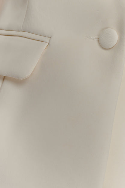 Top tailleur à manches bouffantes Opal - Ivoire