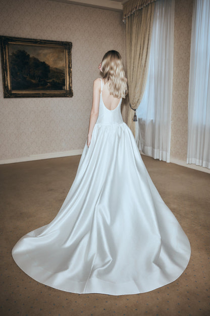 Robe Maxi en Taffetas Carol - Ivoire