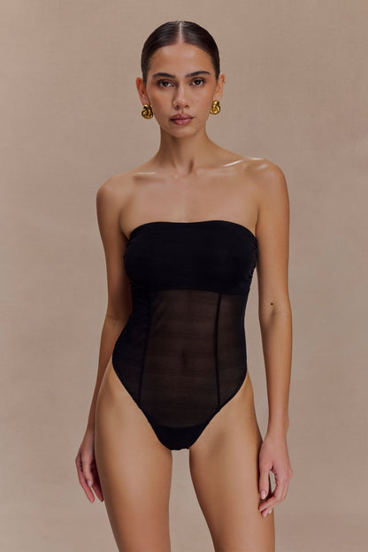 Body en maille sans bretelles Aoife - Noir