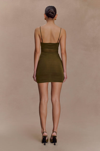 Mini-robe en maille Maryk - Khaki