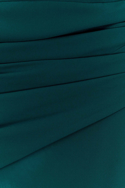 Mini-robe Giulia en mousseline de soie à drapé - Émeraude foncé