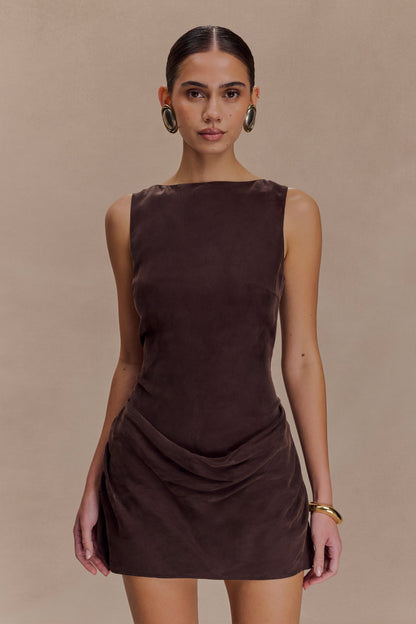 Mini-robe drapée Bexley - Chocolat noir