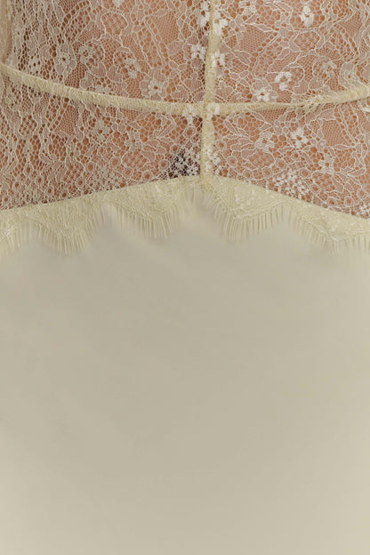 Robe Maxi en Dentelle et Satin Dinah - Citron