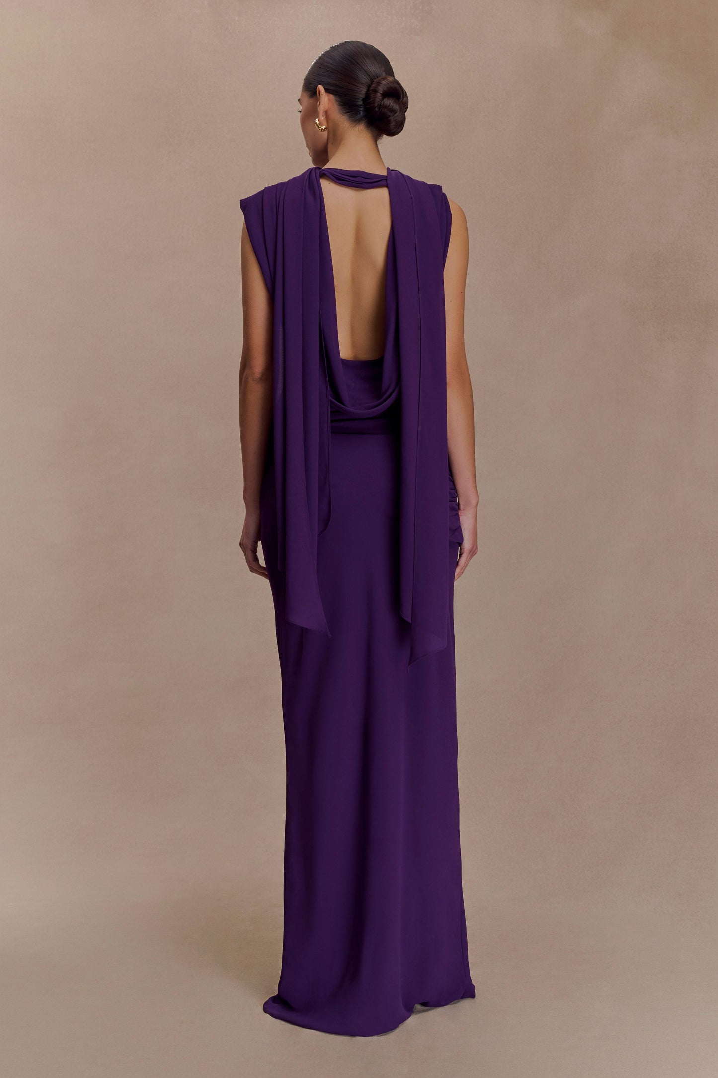 Robe Maxi Giulia en Chiffon à Drapé - Violette