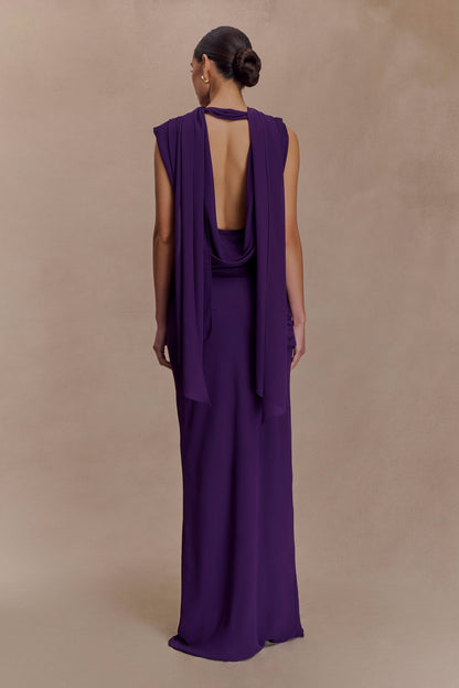 Robe Maxi Giulia en Chiffon à Drapé - Violette