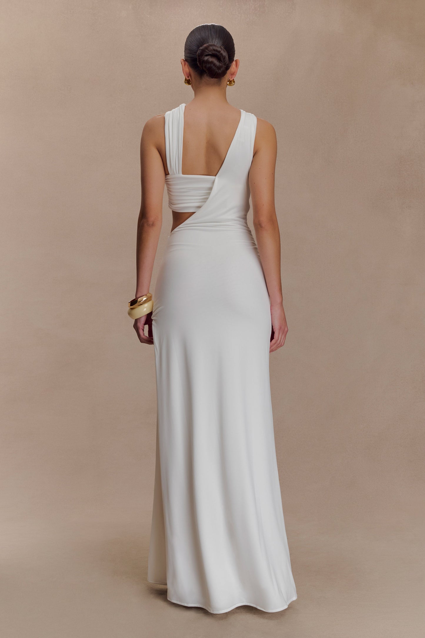 Robe Maxi Lottie Slinky avec fente - Blanche