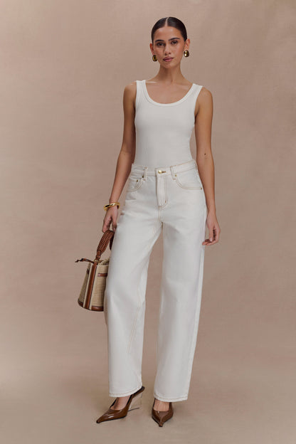 Maeva, débardeur à col rond - Ivoire