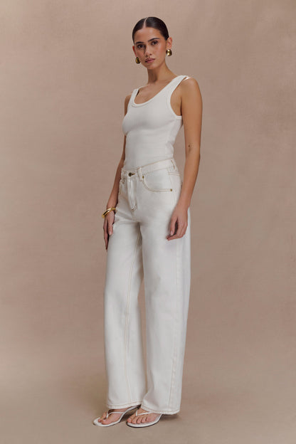 Maeva, débardeur à col rond - Ivoire