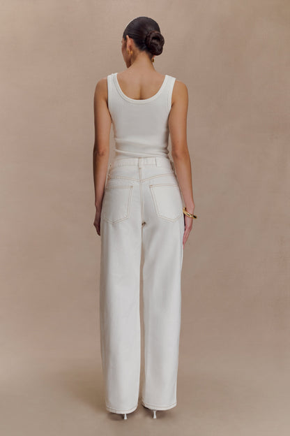 Maeva, débardeur à col rond - Ivoire