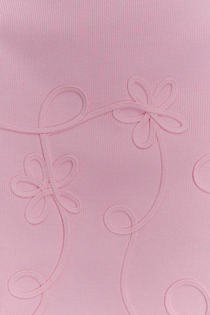 Mini-robe en tricot brodé Brullo - Rose bébé