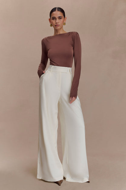 Body Elsie avec épaulettes - Chocolat