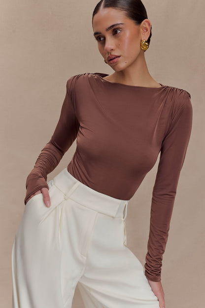 Body Elsie avec épaulettes - Chocolat