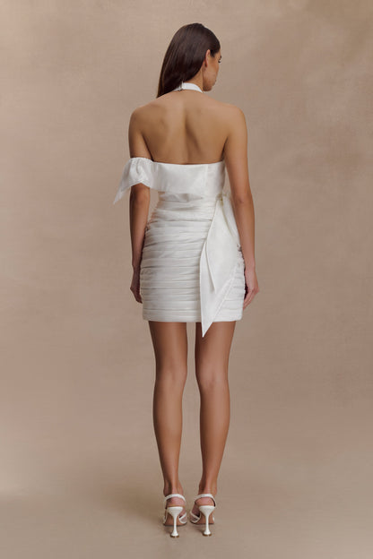Mini-robe Claudine en taffetas floral - Blanc