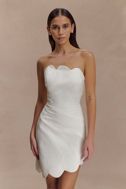 Robe mini en satin Atenea - Blanc