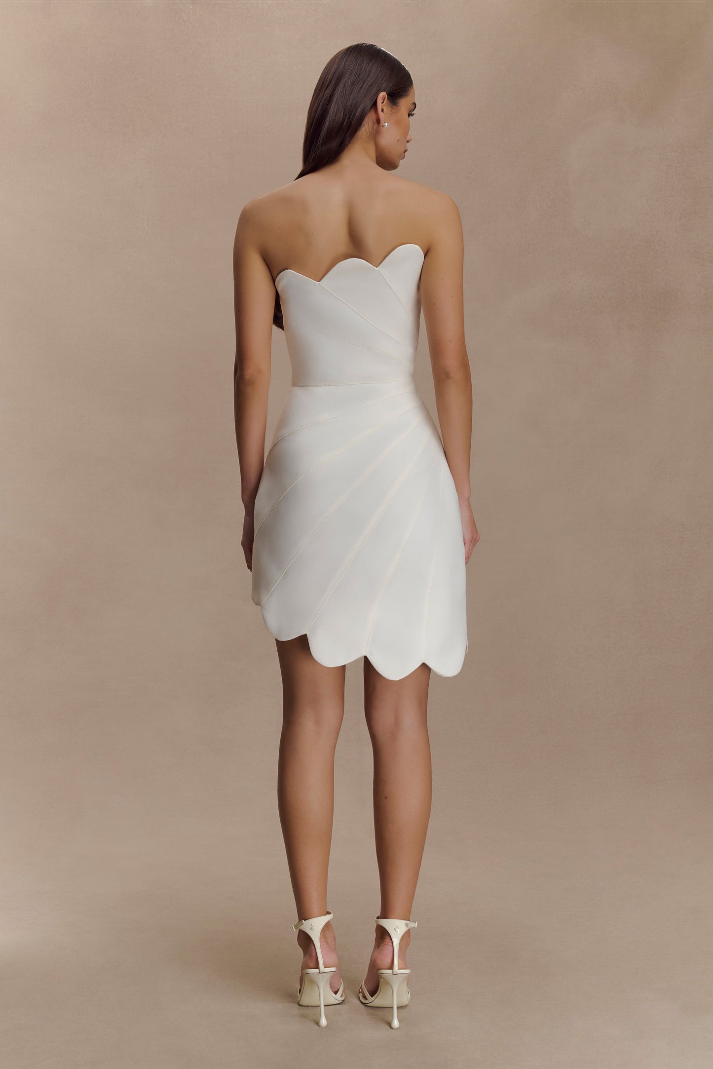 Robe mini en satin Atenea - Blanc