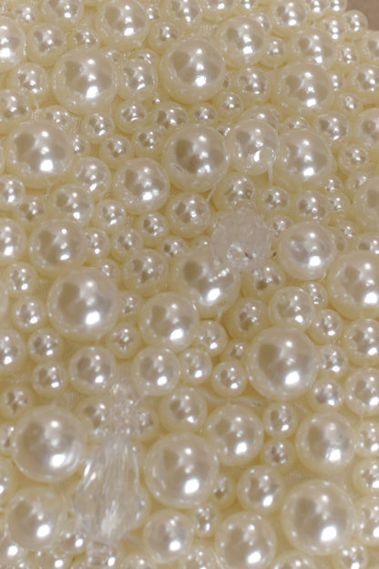 Sac à main en perles de verre en forme de goutte d'eau Amara - Blanc