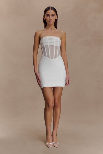Mini-robe corset en maille Palmer - Ivoire