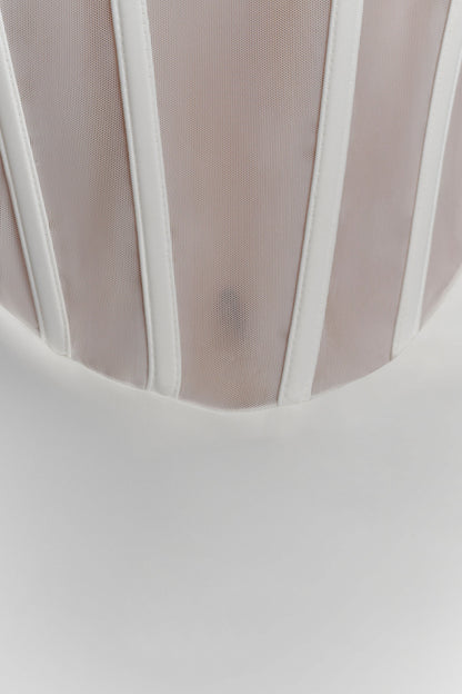 Mini-robe corset en maille Palmer - Ivoire