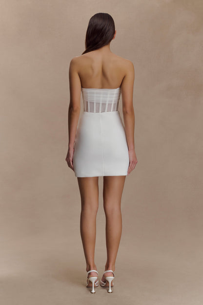 Mini-robe corset en maille Palmer - Ivoire