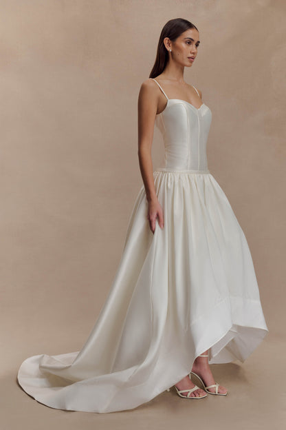 Robe Maxi en Taffetas Carol - Ivoire