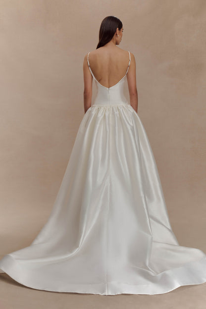 Robe Maxi en Taffetas Carol - Ivoire