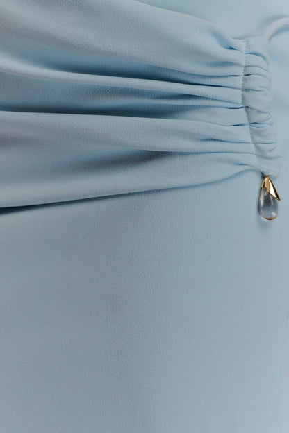 Robe Maxi Lalia à Manches Bouffantes - Bleu Poudré