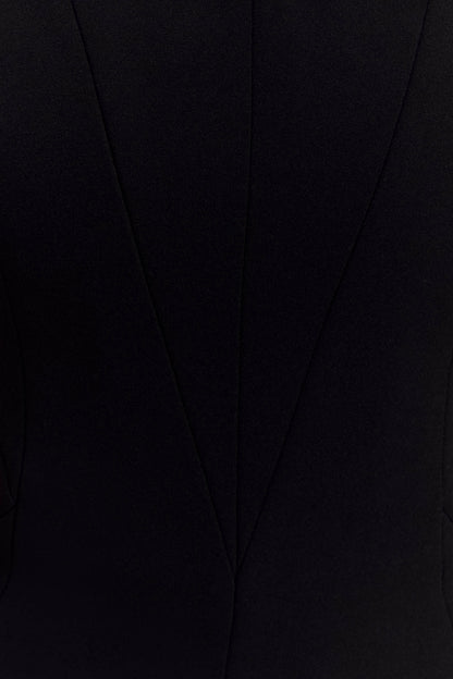 Robe longue Kalila en crêpe sans bretelles - Noire