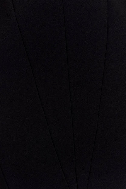 Robe midi trapèze en crêpe Callista - Noir
