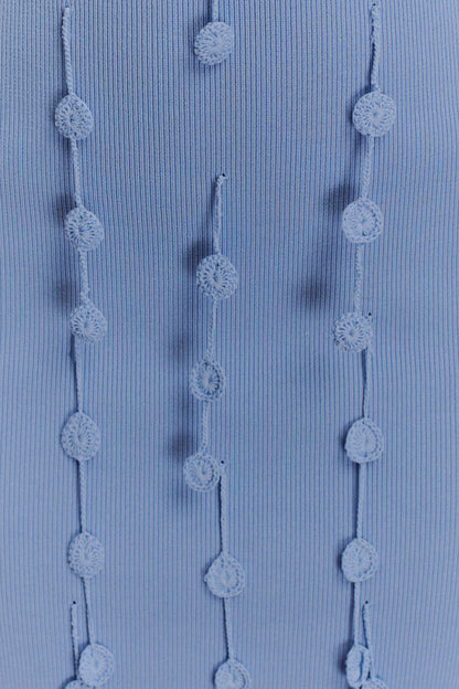 Mini-robe à fleurs tricotée à la main Tove - Bleu