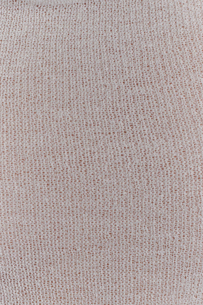 Top en tricot à col montant et manches longues Elowen - Blanc