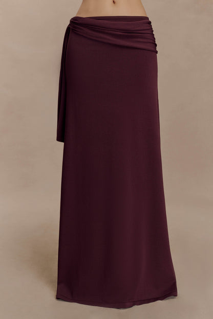 Jupe Maxi Tricotée à Taille Basse Bowie - Chocolat Noir