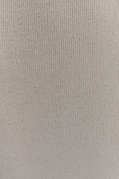 Sandrine Robe Maxi Tricoté à Manches Décolletées - Blanc