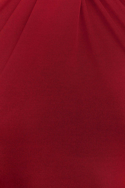 Robe Maxi Halter Élyna à Volants - Rouge Foncé