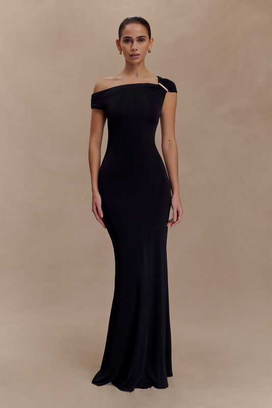 Robe Maxi Kinsley Slinky avec accessoires - Noir