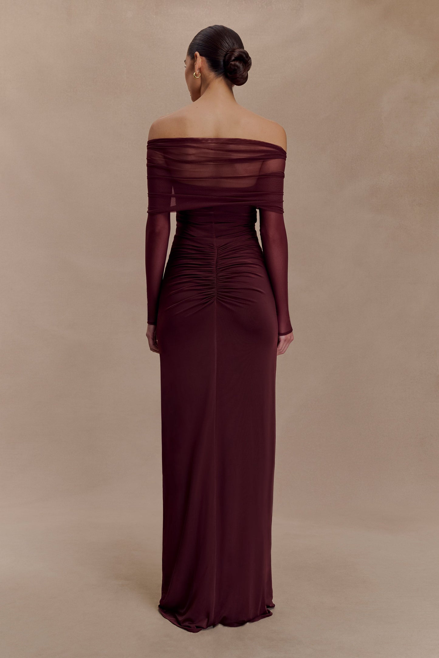 Robe Maxi Slinky et Dentelle Rafaella - Brun-Rouge