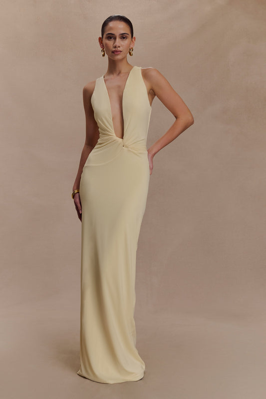 Robe Maxi Stella Dégradée et Étroite - Jaune Pale