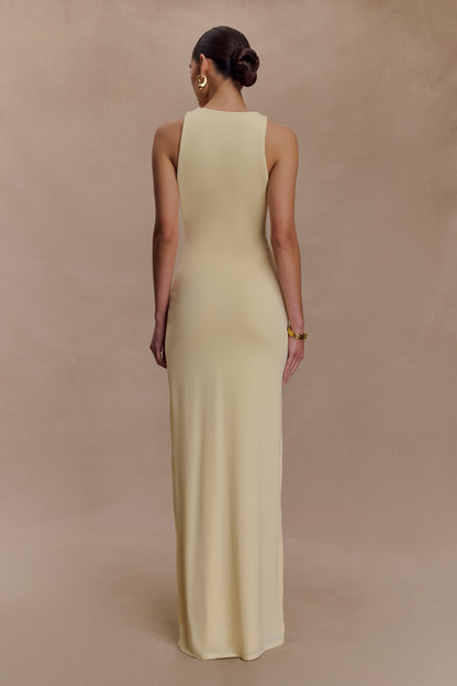 Robe Maxi Stella Dégradée et Étroite - Jaune Pale