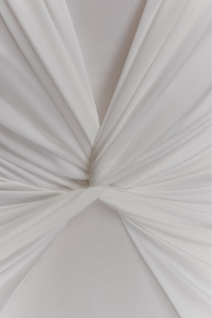 Robe Maxi Mirren sans bretelles et fluide - Blanche