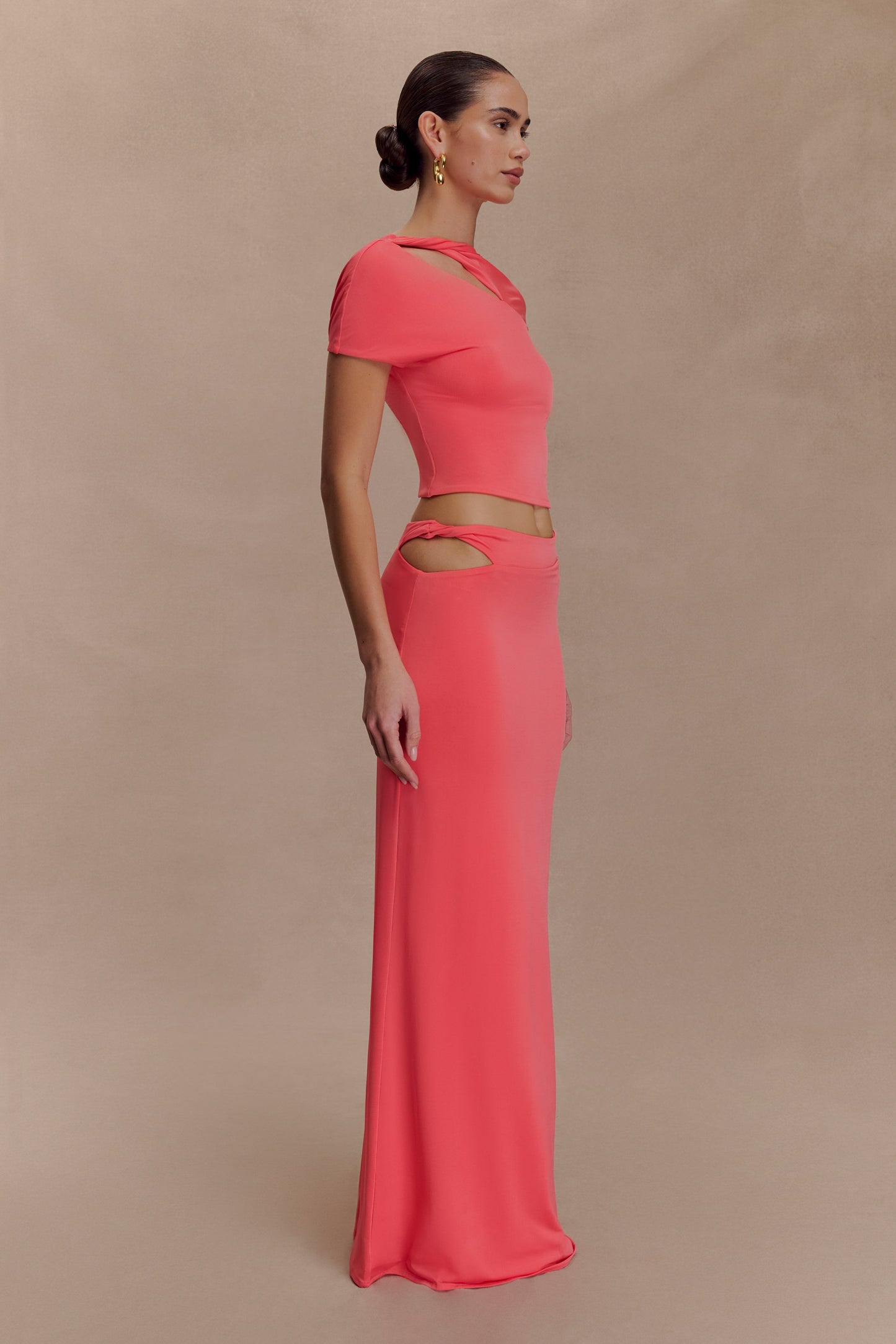 Haut de bain à torsades Haven Slinky - Corail