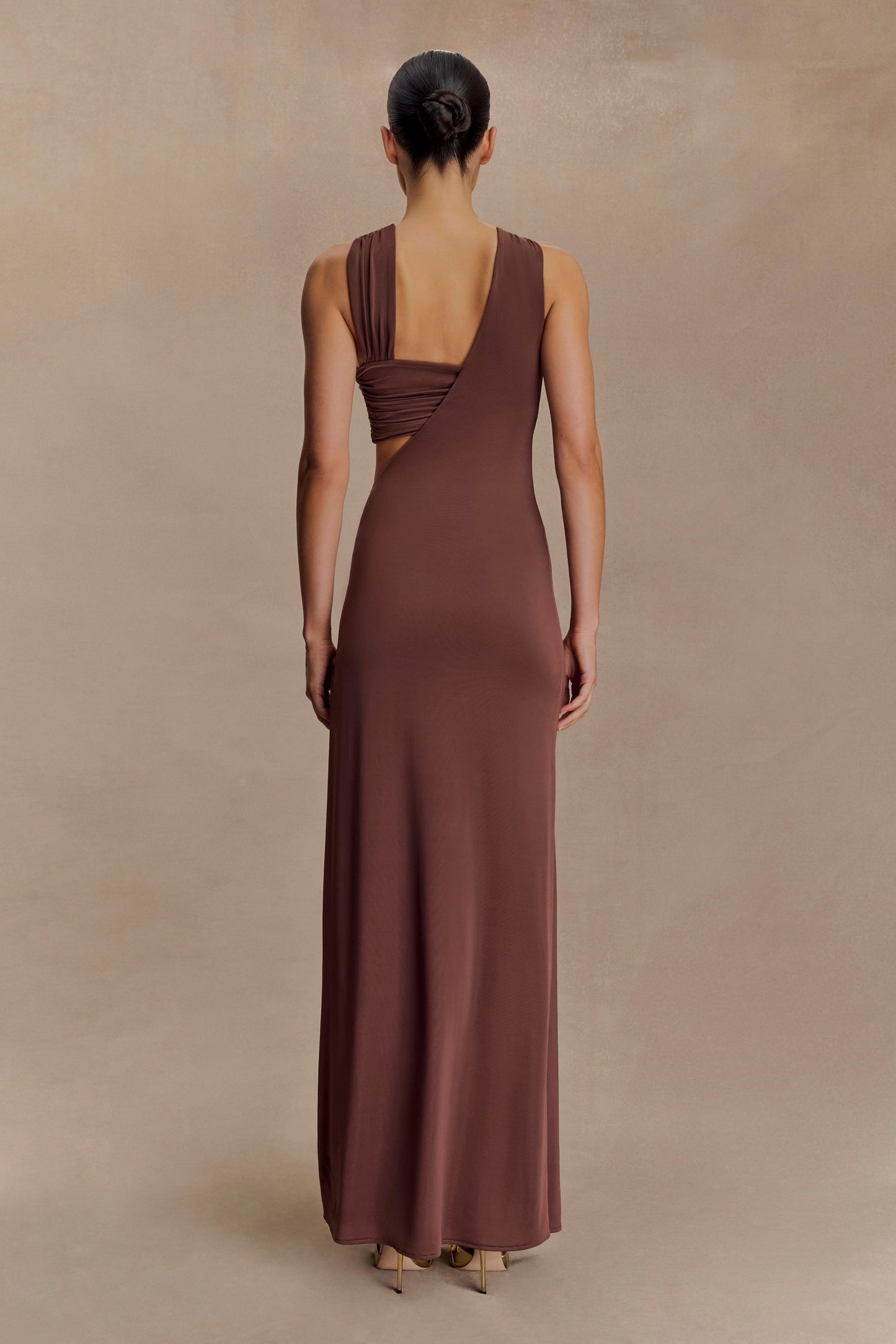 Robe Maxi Lottie Slinky avec fente - Chocolat