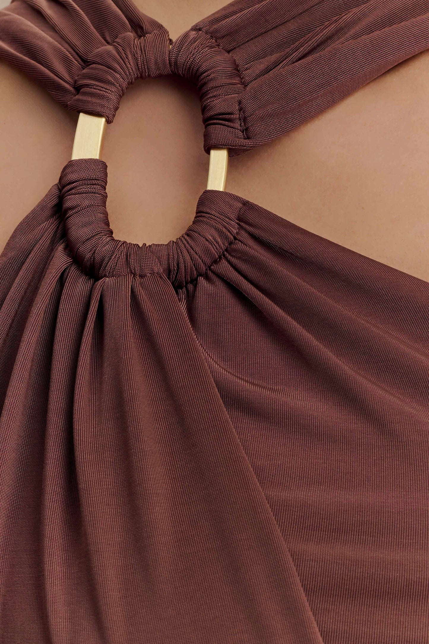 Robe Maxi Lottie Slinky avec fente - Chocolat